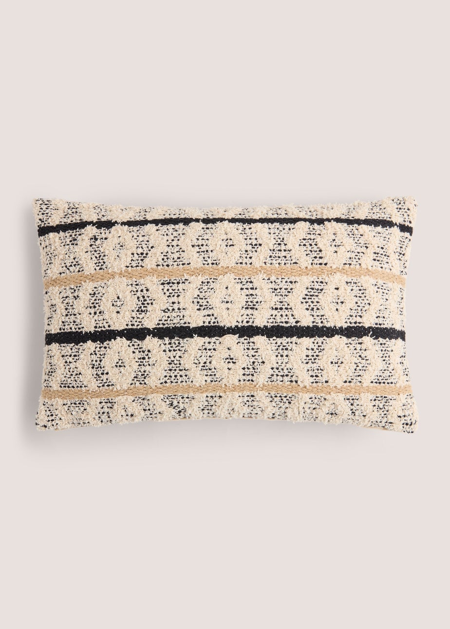 Neutral Woven Casa Geometric Cushion (30cm x 50cm)