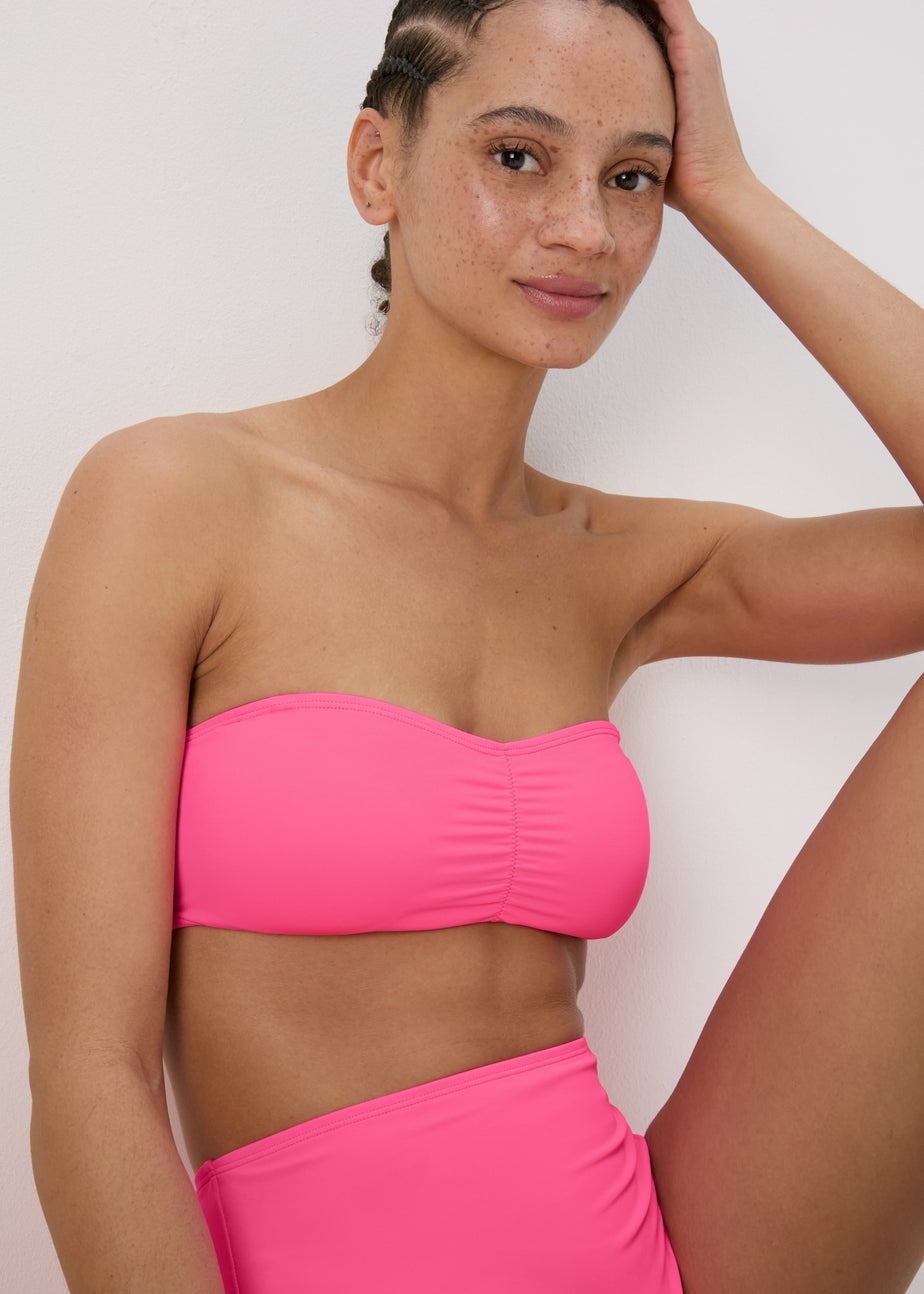 Pink Plain Bandeau Top