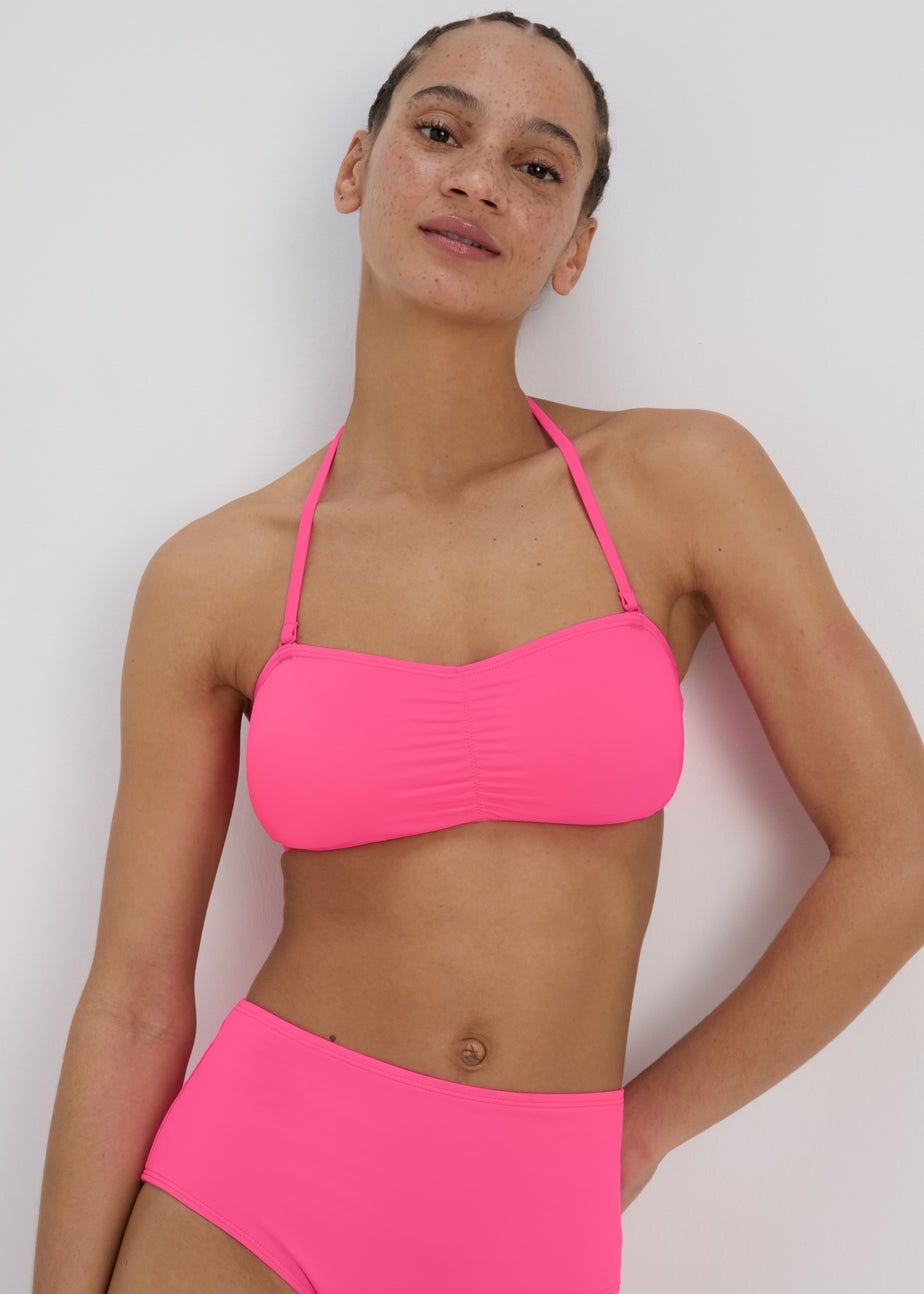 Pink Plain Bandeau Top