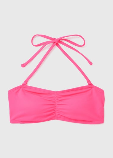 Pink Plain Bandeau Top