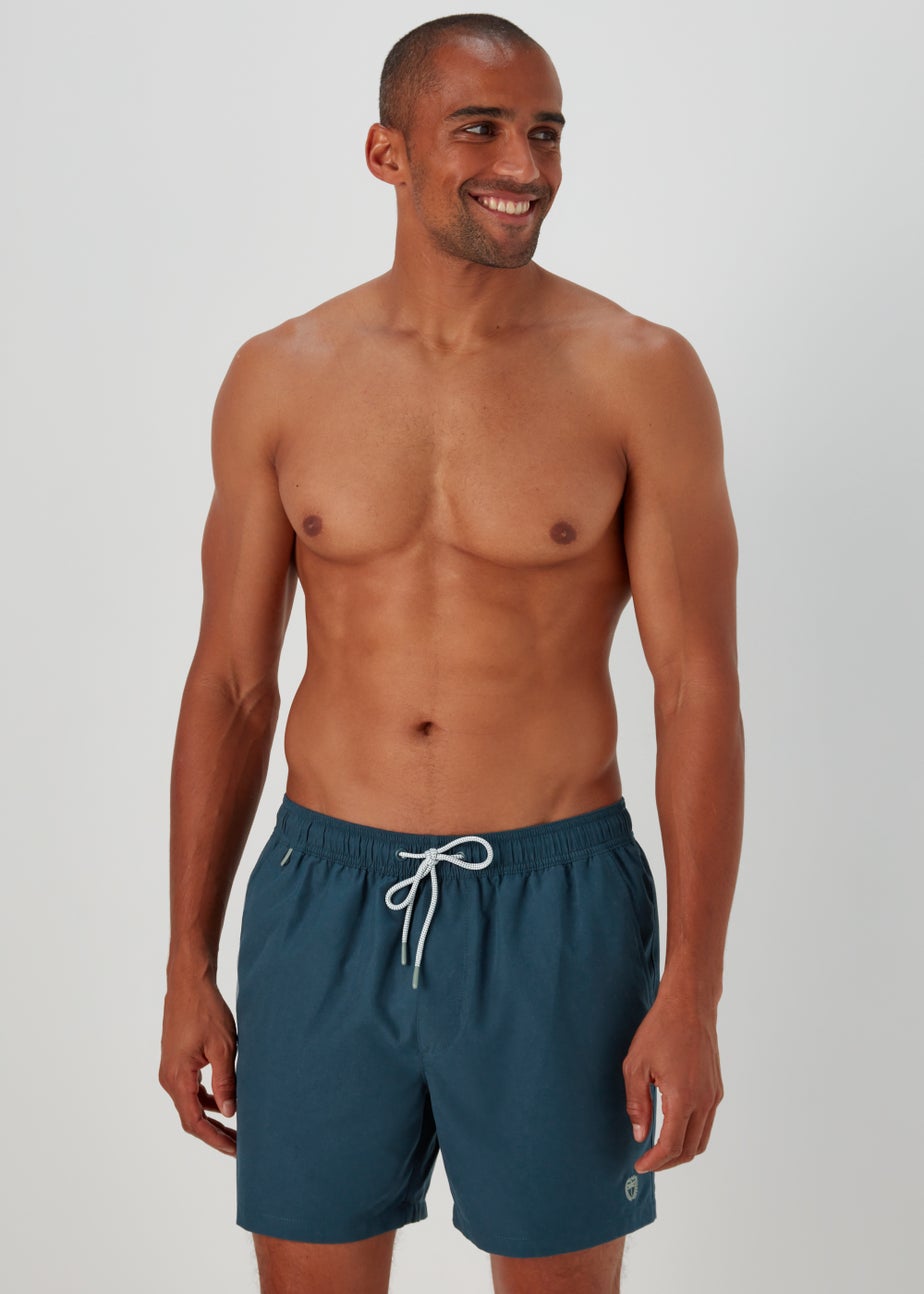 Navy Embroidered Swim Shorts