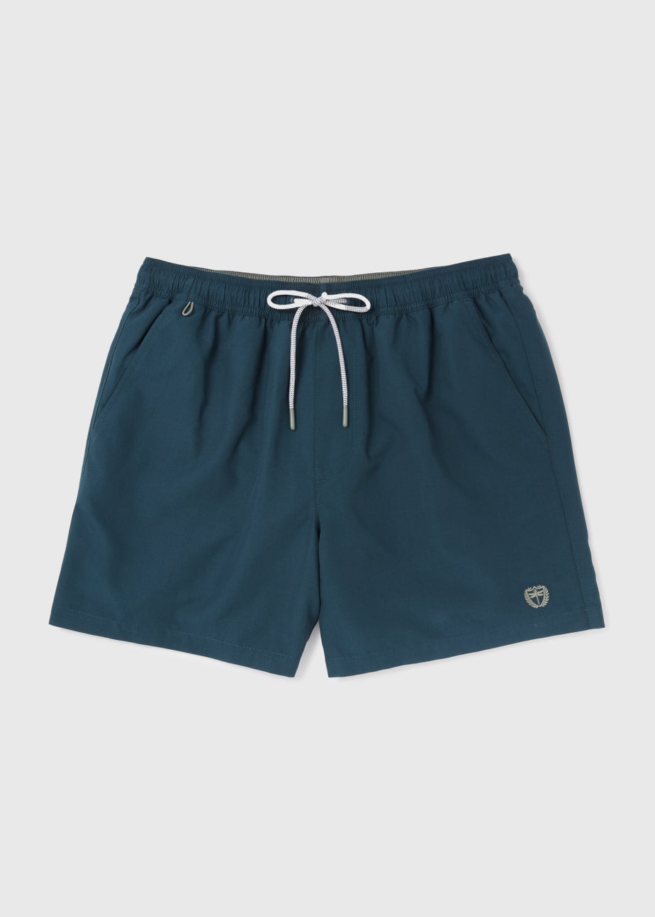 Navy Embroidered Swim Shorts