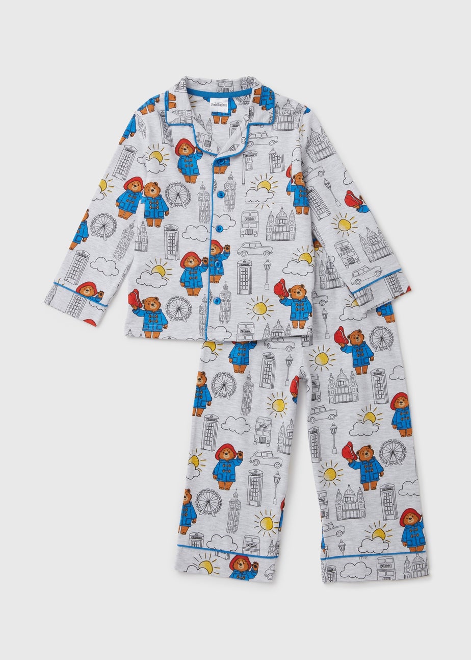 Kids Grey Paddington Button Up Pyjama Set (9mths-6yrs) Matalan - Main Image