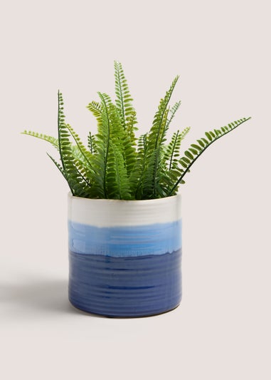 Blue Reactive Planter (16.5cm x 16.5cm x 16cm)
