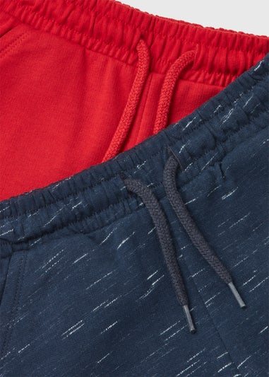 Boys 2 Pack Red & Navy Shorts