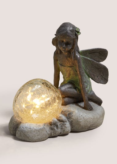 Outdoor Grey Fairy Solar Light (23.5cm x 13.5cm x 22.5cm)