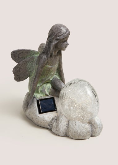 Outdoor Grey Fairy Solar Light (23.5cm x 13.5cm x 22.5cm)