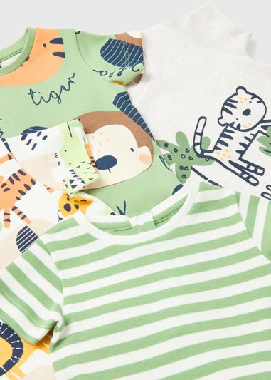Baby 4 Pack Multicolour Jungle Rompers (Tiny Baby-18mths)