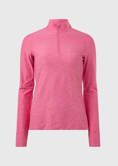 Souluxe Pink Basic Half Zip Top