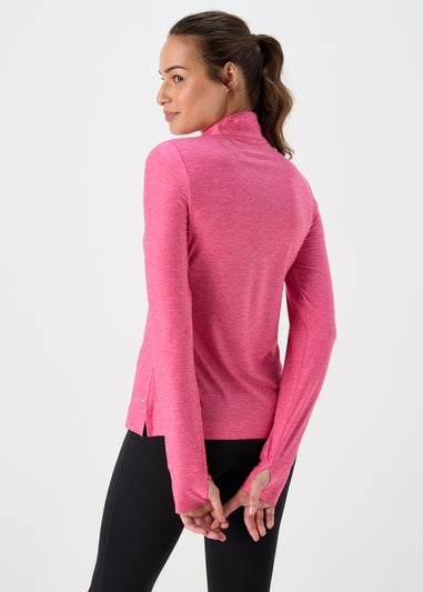 Souluxe Pink Basic Half Zip Top