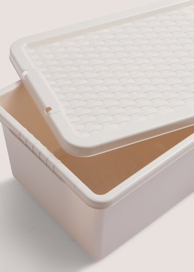 Grey Rattan Storage Box (38cm x 26cm x 16cm)