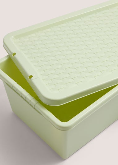 Green Rattan Storage Box (12L)