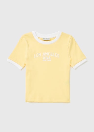 Yellow Costal Retreat Ringer T-Shirt (7-15yrs)
