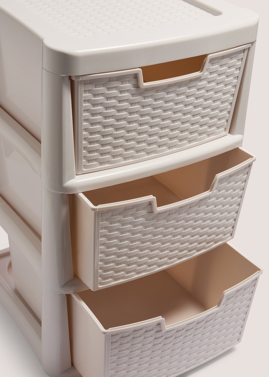 Grey Woven Textured Drawers ( 40x39x67cm)