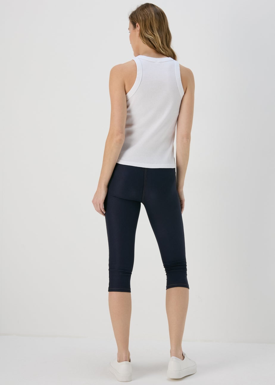 Blue Denim Crop Leggings