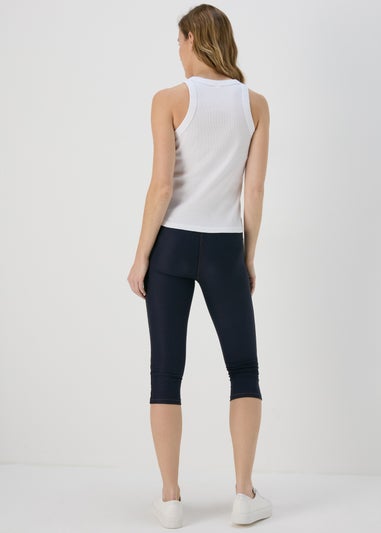 Blue Denim Crop Leggings