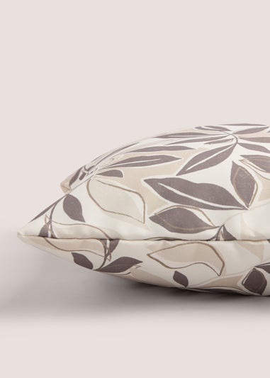 Cream Leaf Print Cushion (43cm x 43cm)
