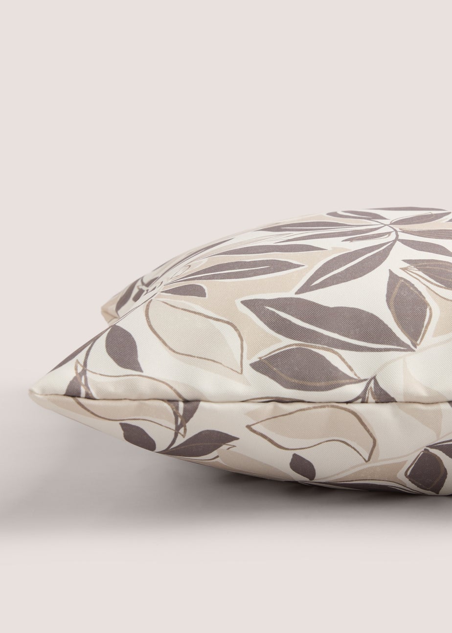 Cream Leaf Print Cushion (43cm x 43cm)