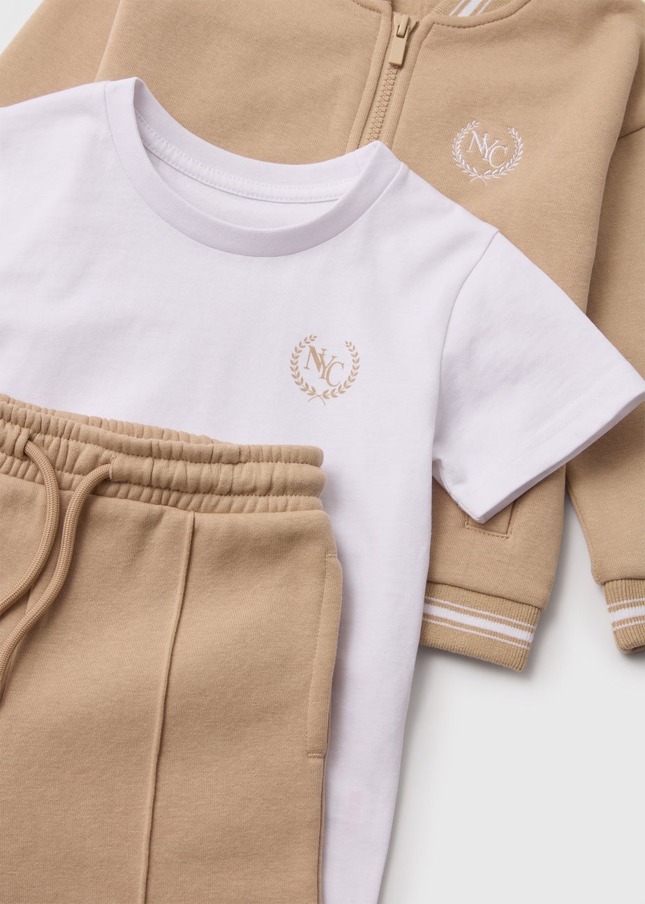 Boys Stone Varsity Bomber & Shorts 3 Piece Set (1-7yrs)