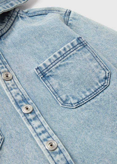 Boys Blue Denim Hooded Shacket (1-7yrs)