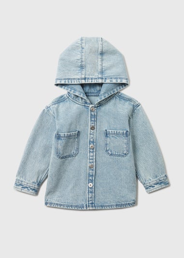 Boys Blue Denim Hooded Shacket (1-7yrs)