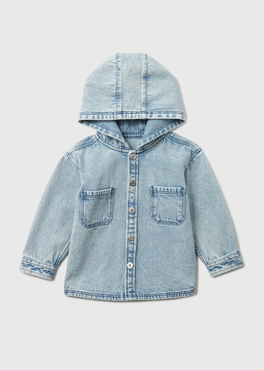 Boys Blue Denim Hooded Shacket (1-7yrs)