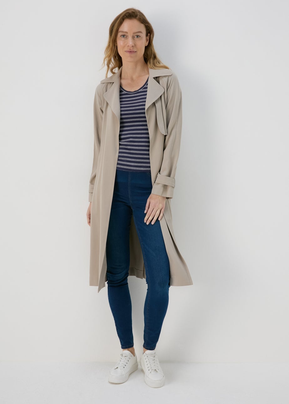 Navy 3/4 Sleeve Stripe T-Shirt