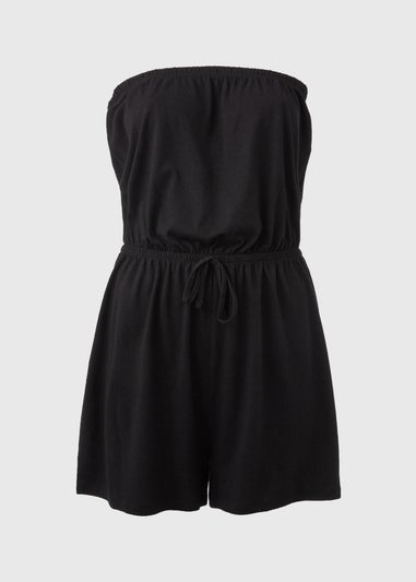 Black Plain Playsuit