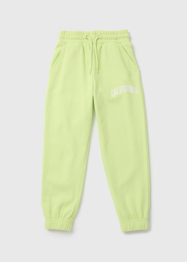 Girls Lime California Slogan Joggers (7-15yrs)