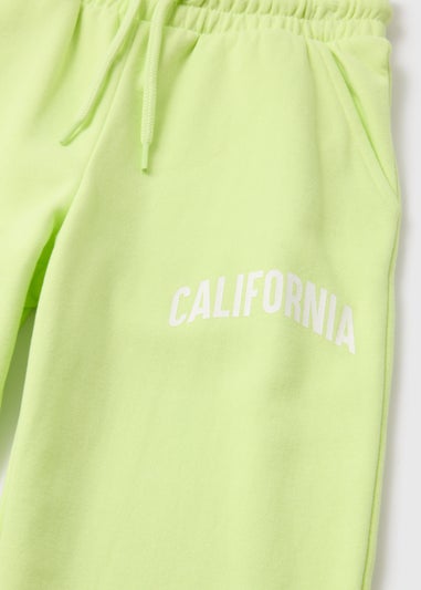Girls Lime California Slogan Joggers (7-15yrs)
