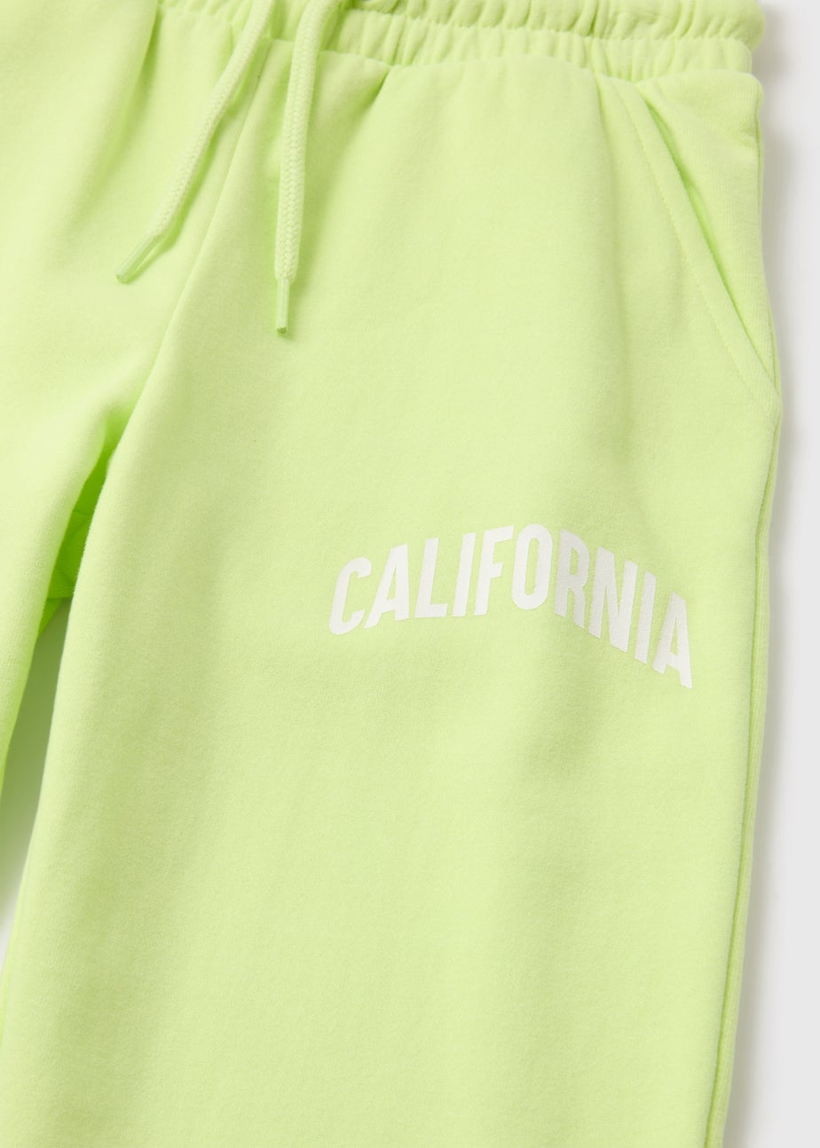 Girls Lime California Slogan Joggers (7-15yrs)