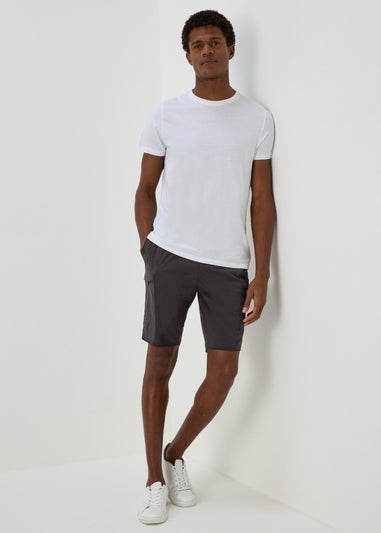 Black Technical Drawcord Cargo Shorts