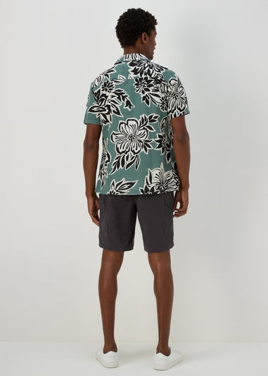 Black Technical Drawcord Cargo Shorts