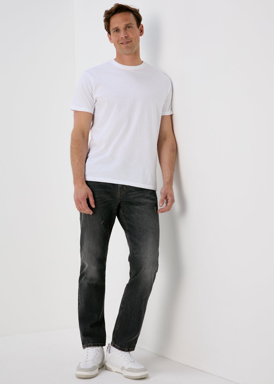 Black Tapered Washed Jeans