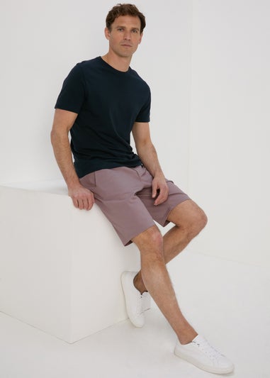 Purple Straight Fit Chino Shorts