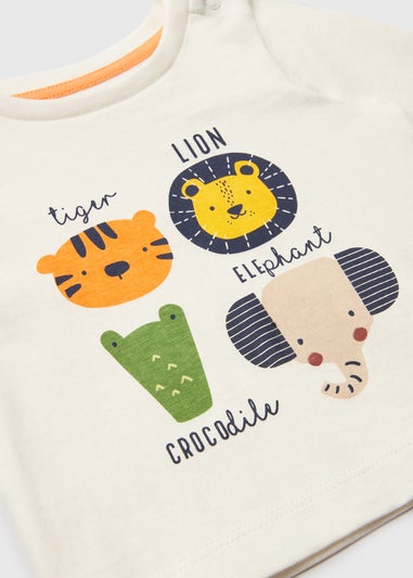 Baby Cream Animals Print T-Shirt (Newborn-23mths)