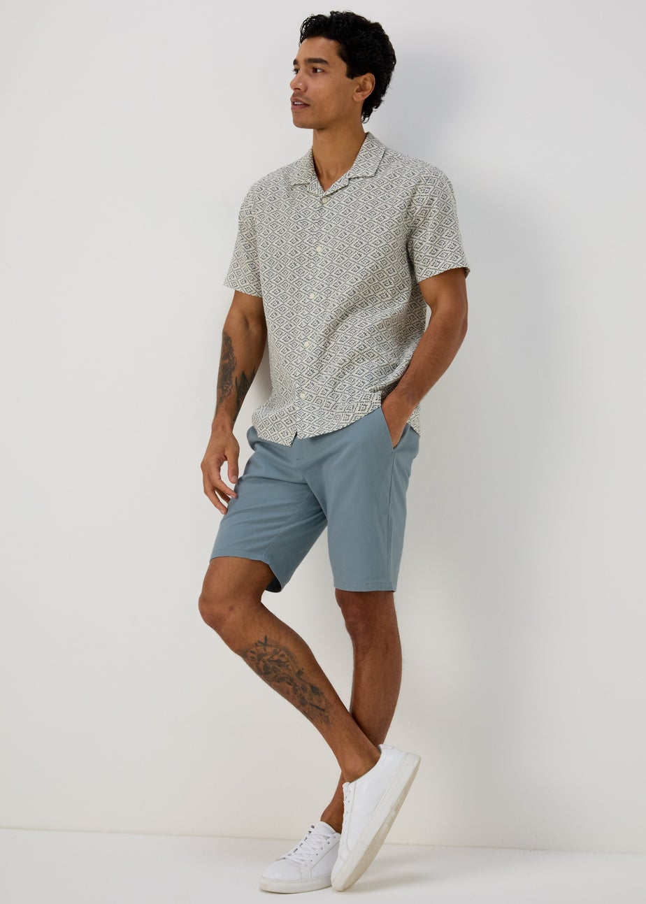 Blue Slim Fit Chino Shorts