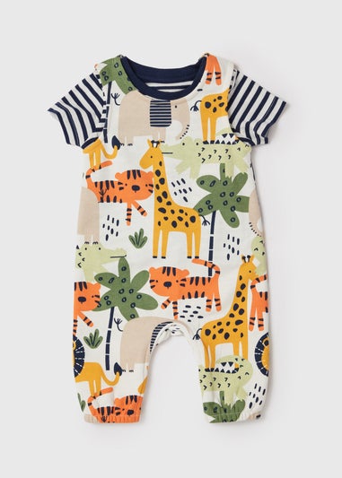 Baby Multicolour Jungle Dungaree (Newborn- 23mths)