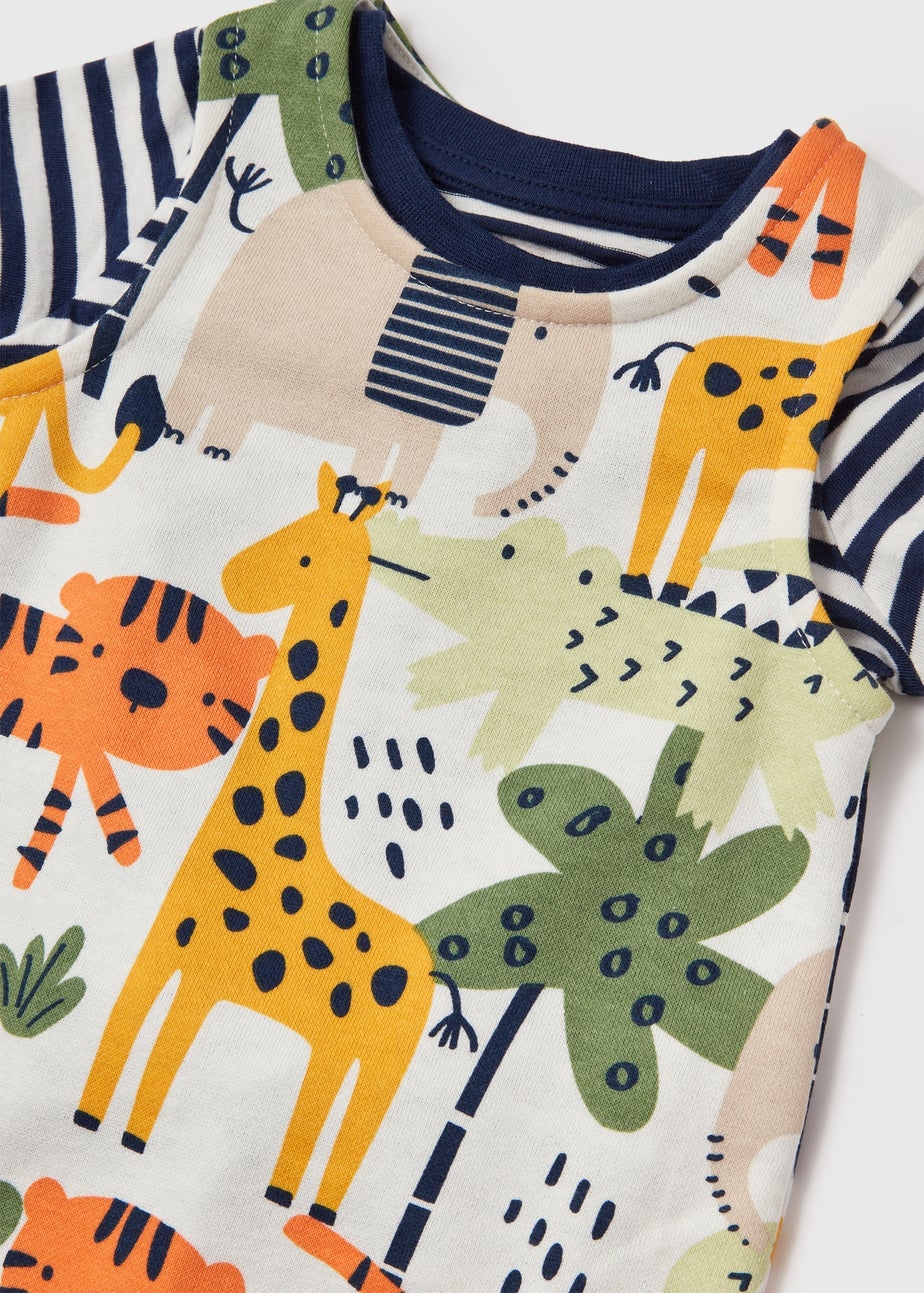 Baby Multicolour Jungle Dungaree (Newborn- 23mths)