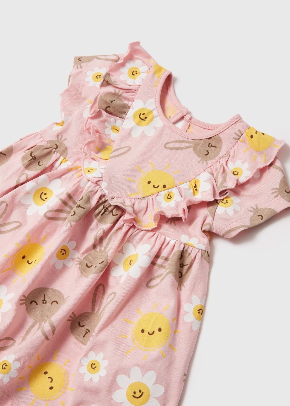 Girls Pink Easter Bunny Dress (Newborn-23mths)