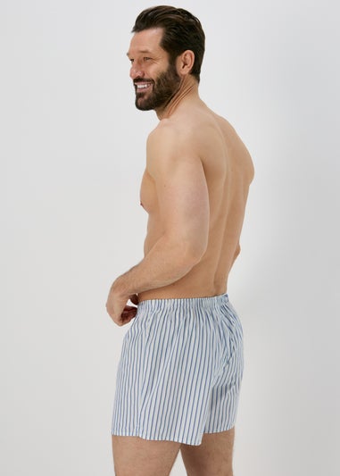5 Pack Blue Cotton Woven Boxers