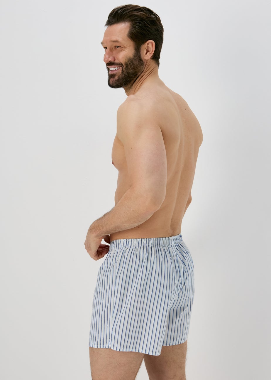 5 Pack Blue Cotton Woven Boxers