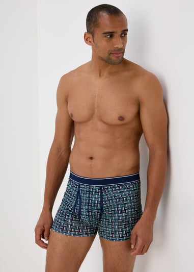 3 Pack Navy Keyhole Geo Boxers