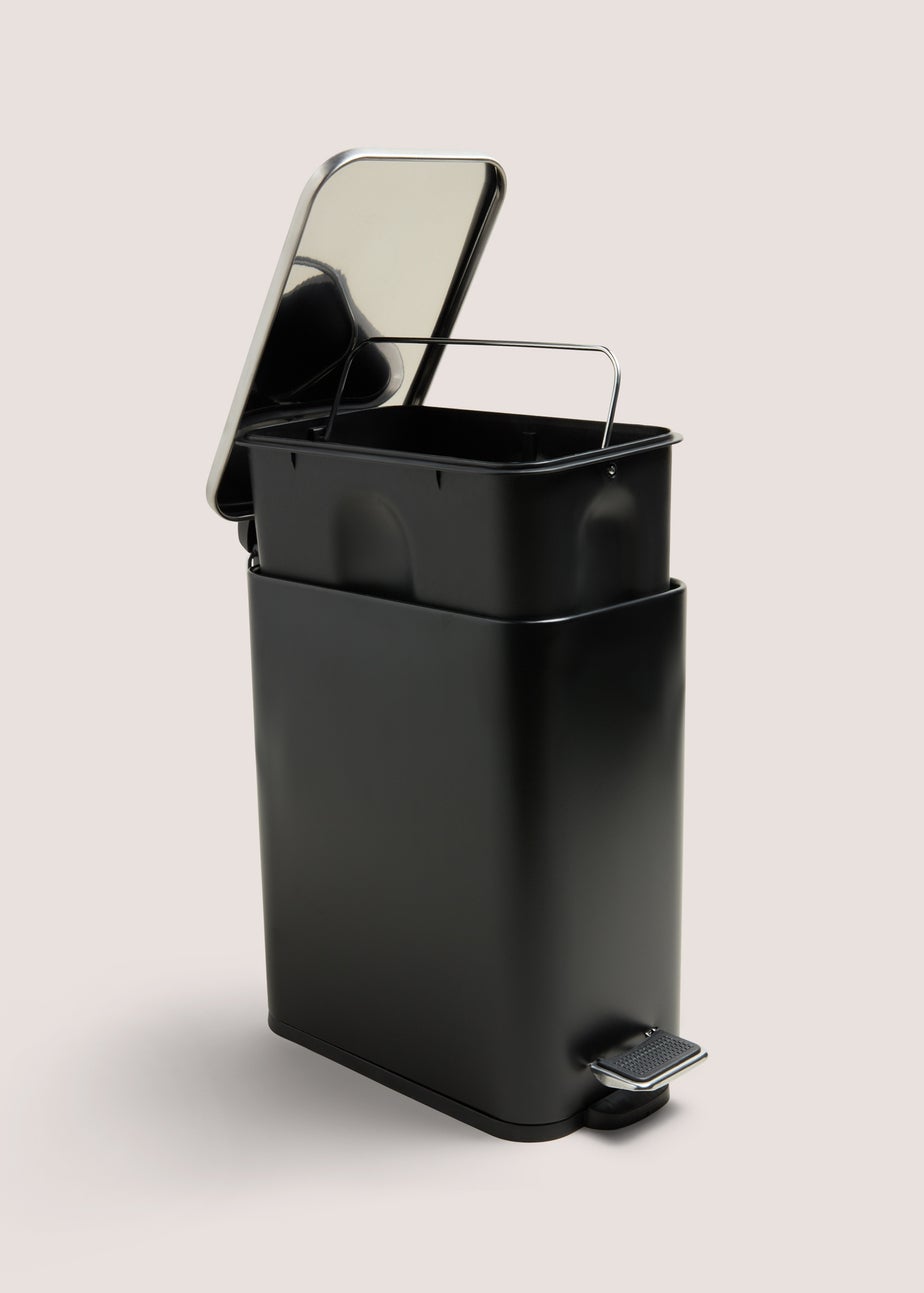 Black Modern Metal Bin (28cm x 25cm)