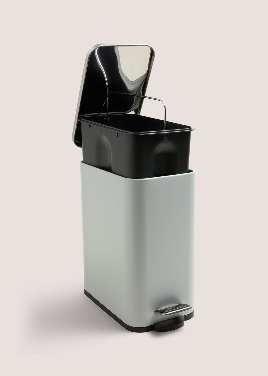 Bathroom Grey Modern Metal Bin (28cm x 25cm)