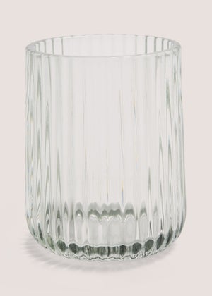 Green Glass Ribbed Tumbler