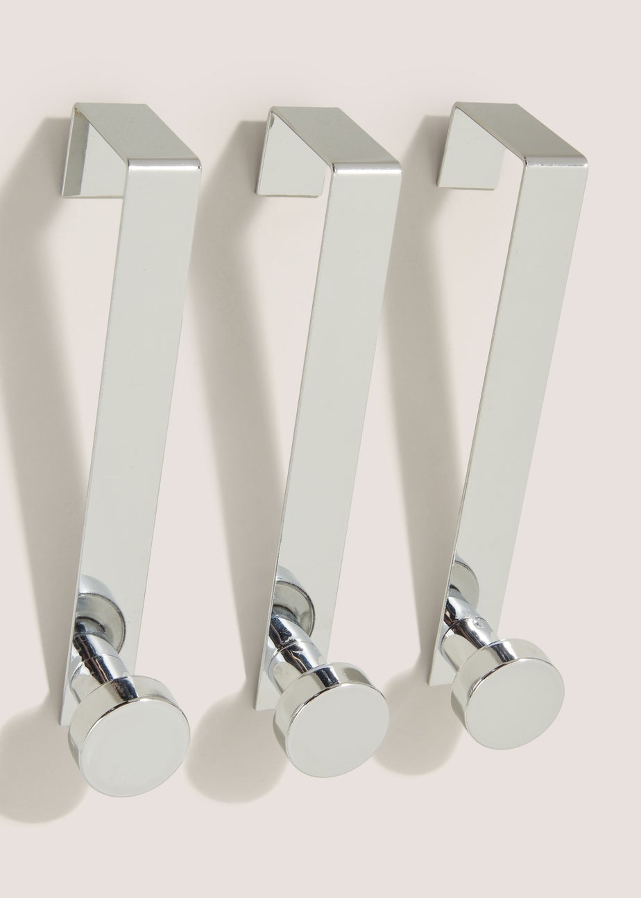 3 Pack Metal Chrome Hooks