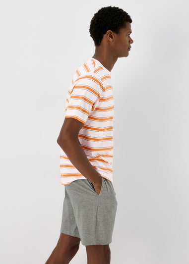 Orange Stripe Short Pyjama Set