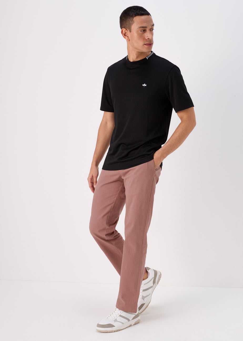 Pink Straight Fit Stretch Chinos