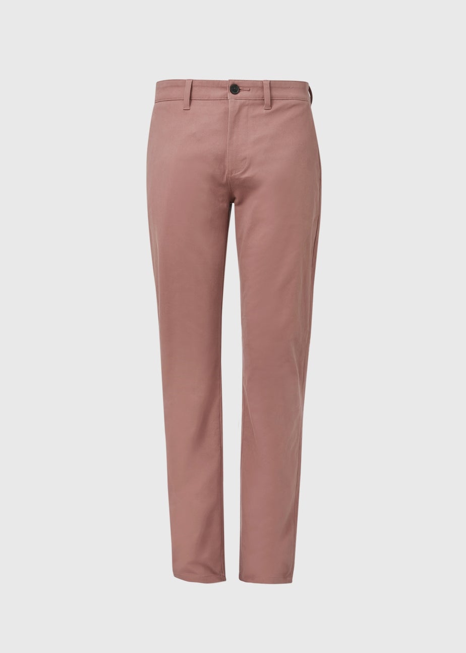 Pink Straight Fit Stretch Chinos